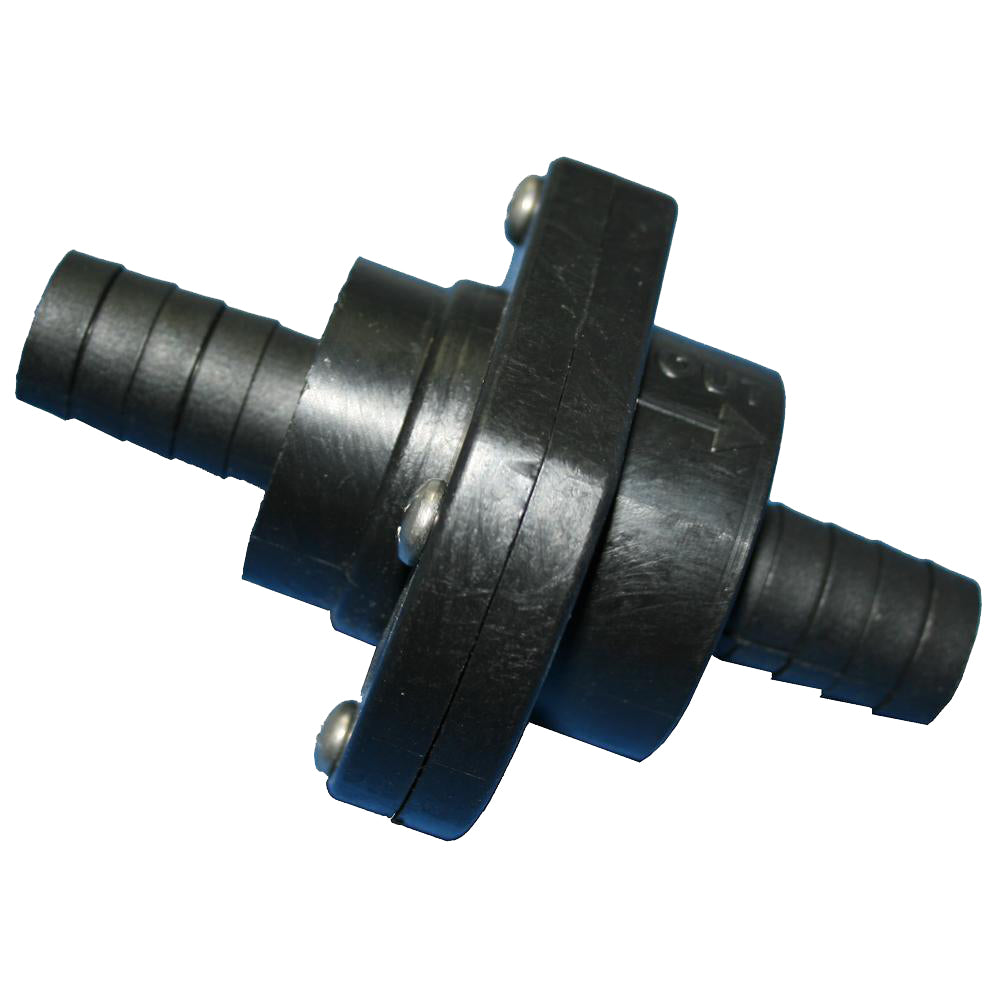 T-H Marine Double Barb Inline Scupper Check Valve - 3/4" - Black - Deckhand Marine Supply