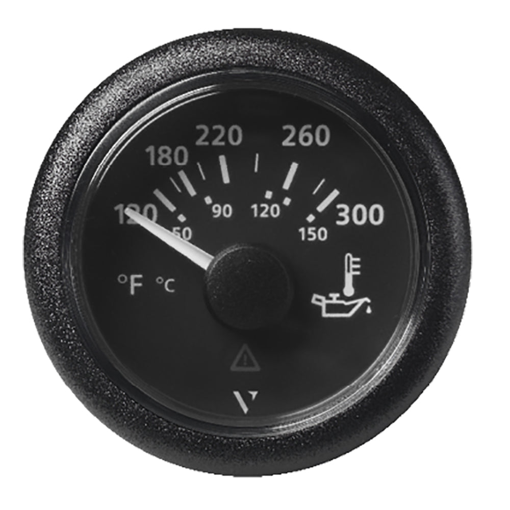 Veratron 52MM (2-1/16") ViewLine Oil Temperature Gauge 120-300F - Black Dial  Bezel - Deckhand Marine Supply