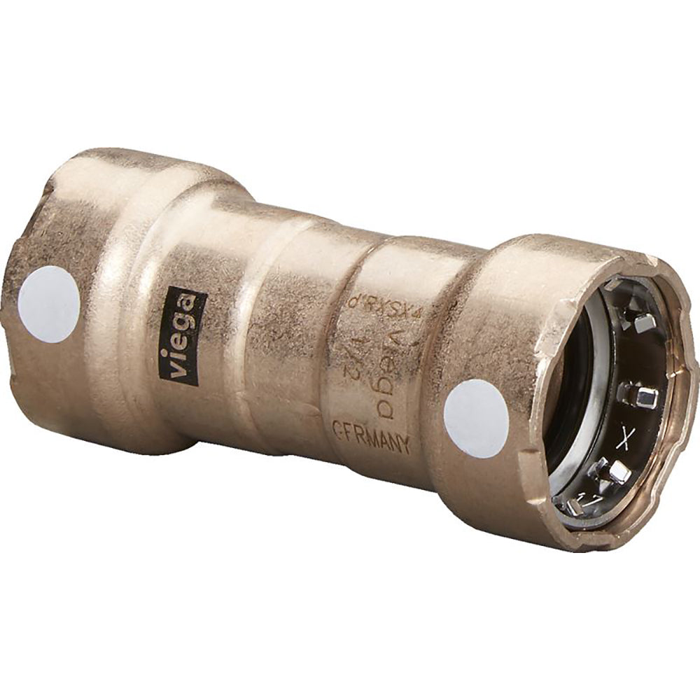 Viega MegaPress 1" Copper Nickel Coupling w/Stop Double Press Connection - Smart Connect Technology - Deckhand Marine Supply