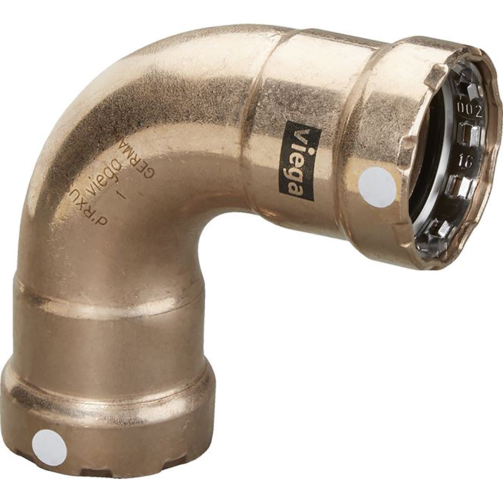 Viega MegaPress 1" 90 Copper Nickel Elbow - Double Press Connection - Smart Connect Technology - Deckhand Marine Supply