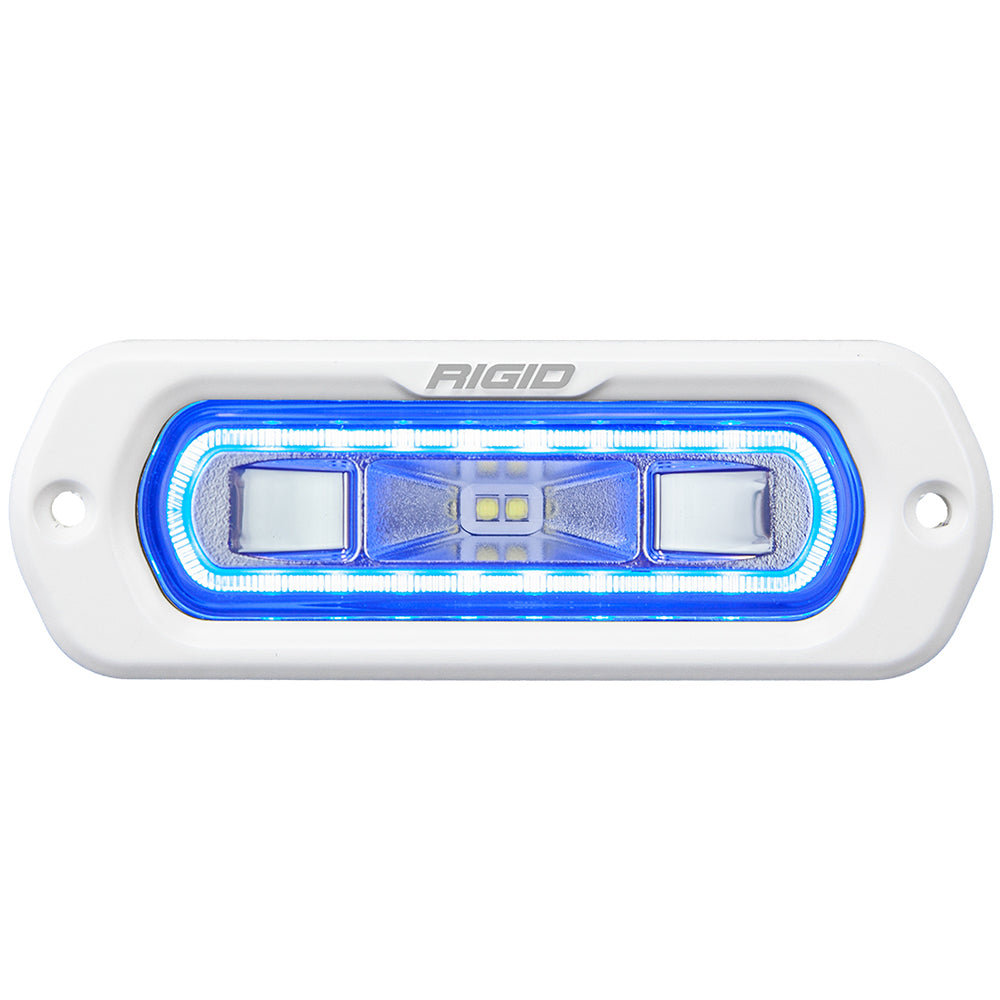RIGID Industries SR-L Series Marine Spreader Light - White Flush Mount - White Light w/Blue Halo - Deckhand Marine Supply