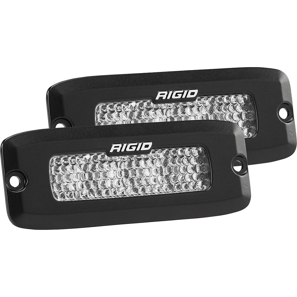 RIGID Industries SR-Q Series PRO Spot Diffused LED - Flush Mount - Pair - Black - Deckhand Marine Supply