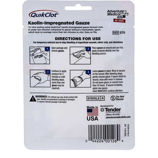 QuikClot Advanced Clotting Gauze - 3" x 4 - Deckhand Marine Supply