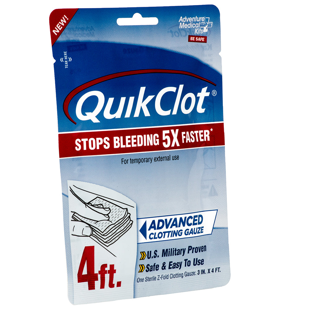 QuikClot Advanced Clotting Gauze - 3" x 4 - Deckhand Marine Supply