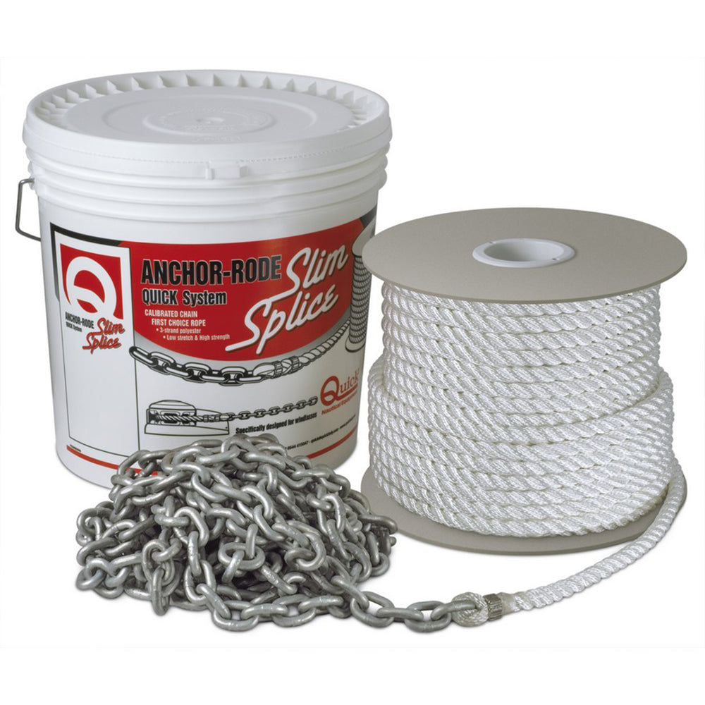 Quick Anchor Rode 25 - 8mm Chain - 200 - 9/16" 3 Plait Rope - Deckhand Marine Supply
