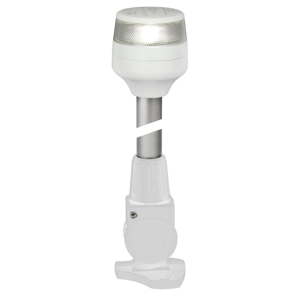 Hella Marine 2nm All Round White Fold Down Pole Navigation Lamp - 8" - White Base - Deckhand Marine Supply