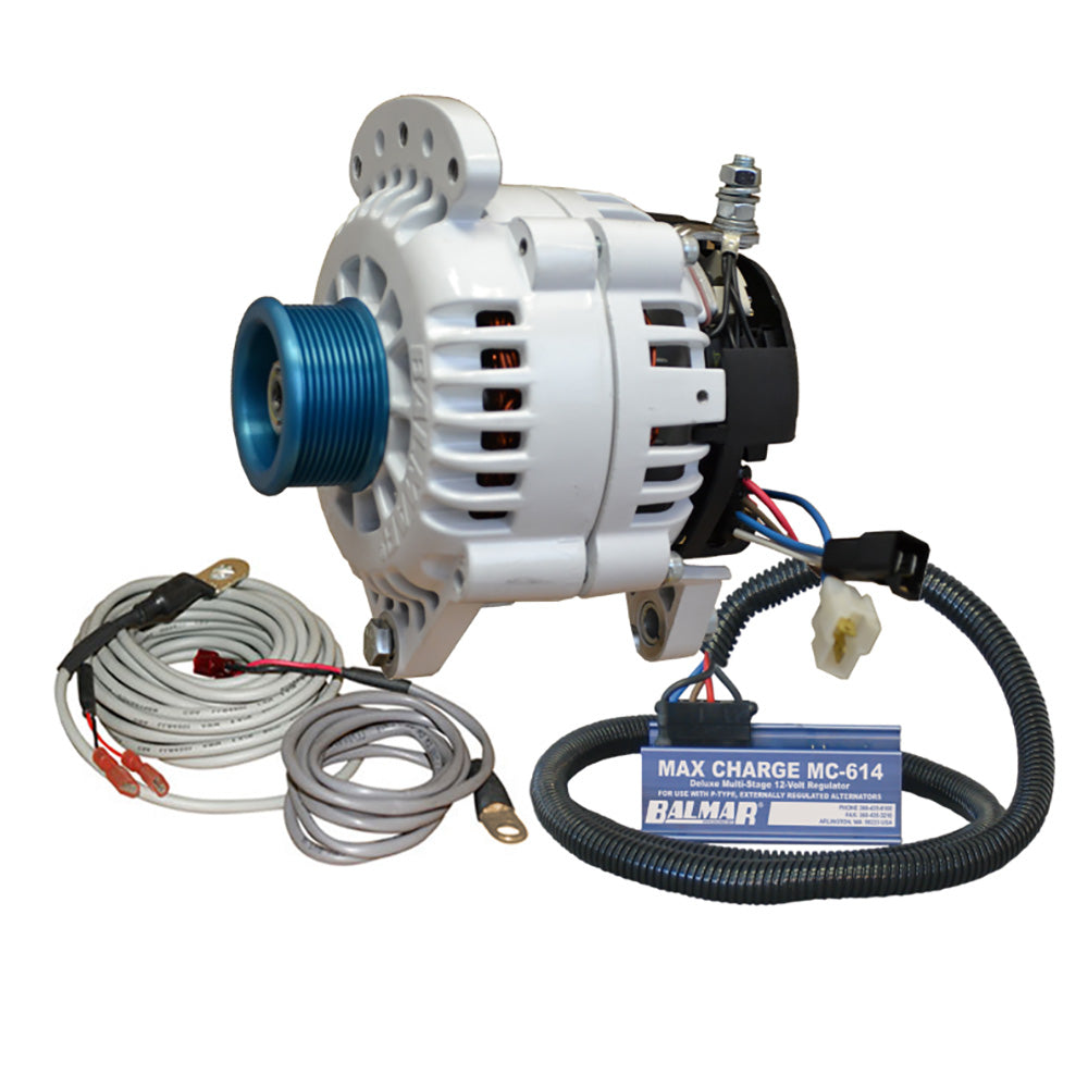 Balmar Alternator 120 AMP Kit 120V 3.15" Dual Foot Saddle J10 Pulley Regulator  Temp Sensor - Deckhand Marine Supply