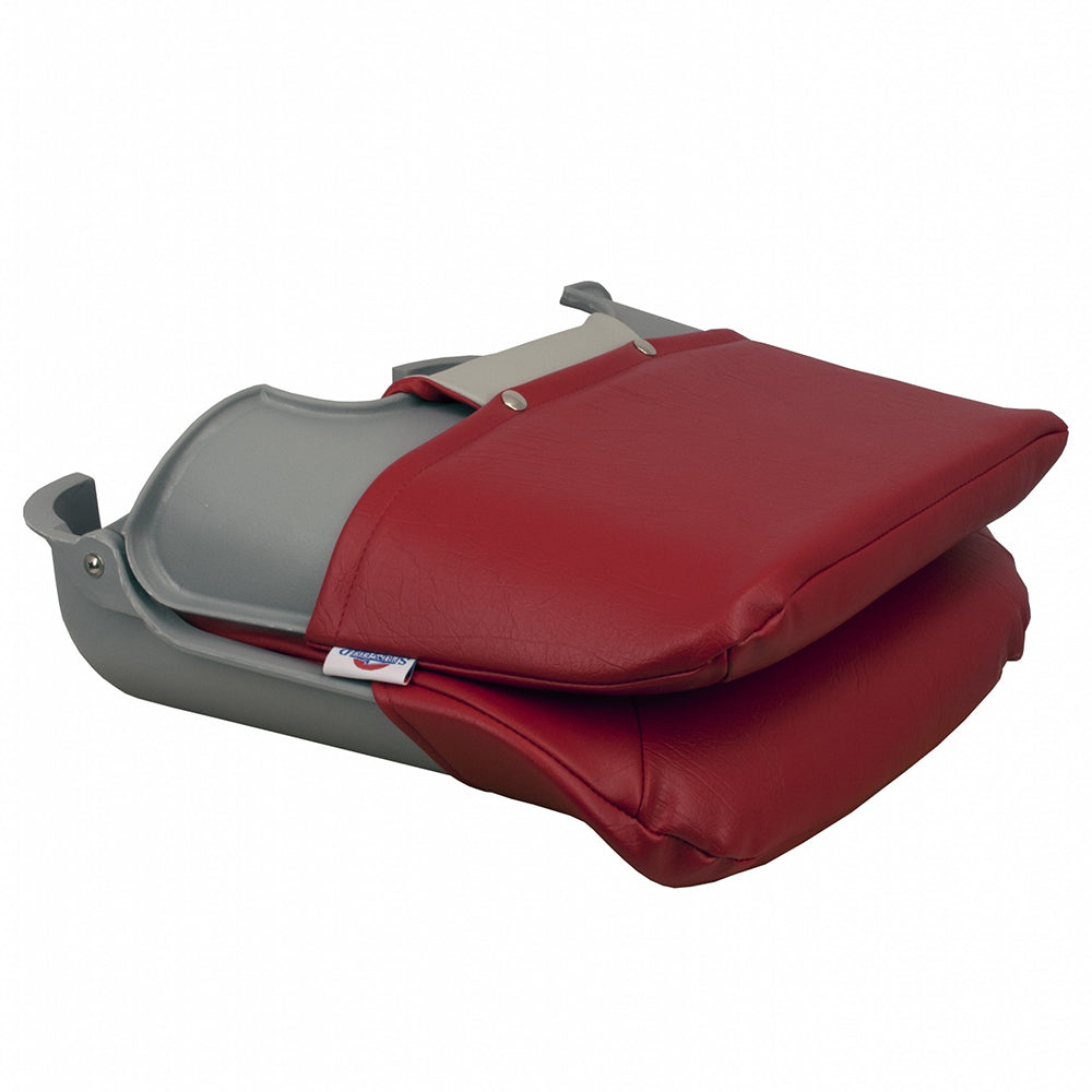 Springfield Skipper Standard Seat Fold Down - Grey/Red - Deckhand Marine Supply