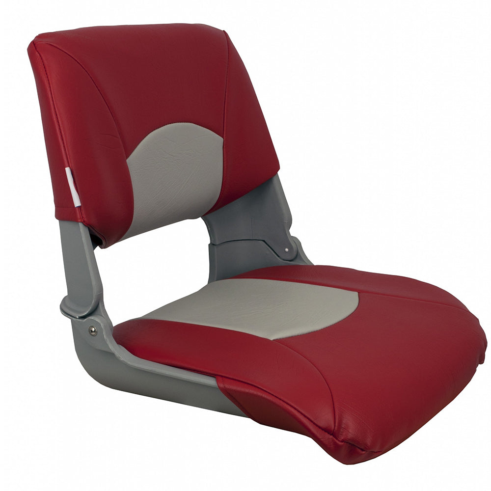Springfield Skipper Standard Seat Fold Down - Grey/Red - Deckhand Marine Supply