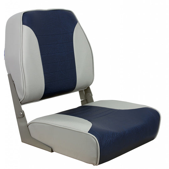 Springfield Economy Multi-Color Folding Seat - Grey/Blue - Deckhand Marine Supply
