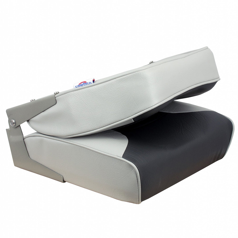 Springfield Economy Multi-Color Folding Seat - Grey/Charcoal - Deckhand Marine Supply