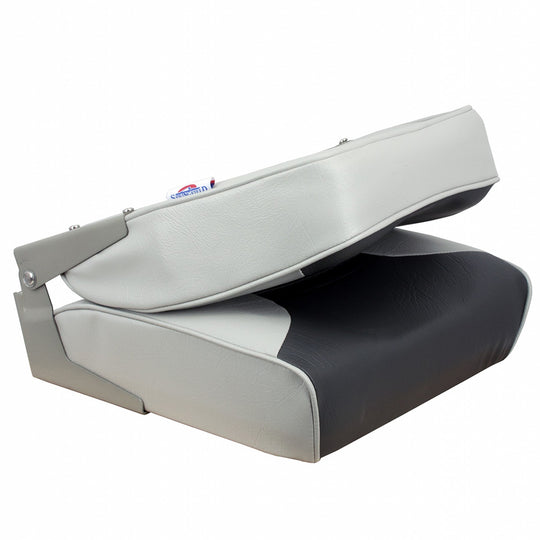Springfield Economy Multi-Color Folding Seat - Grey/Charcoal - Deckhand Marine Supply