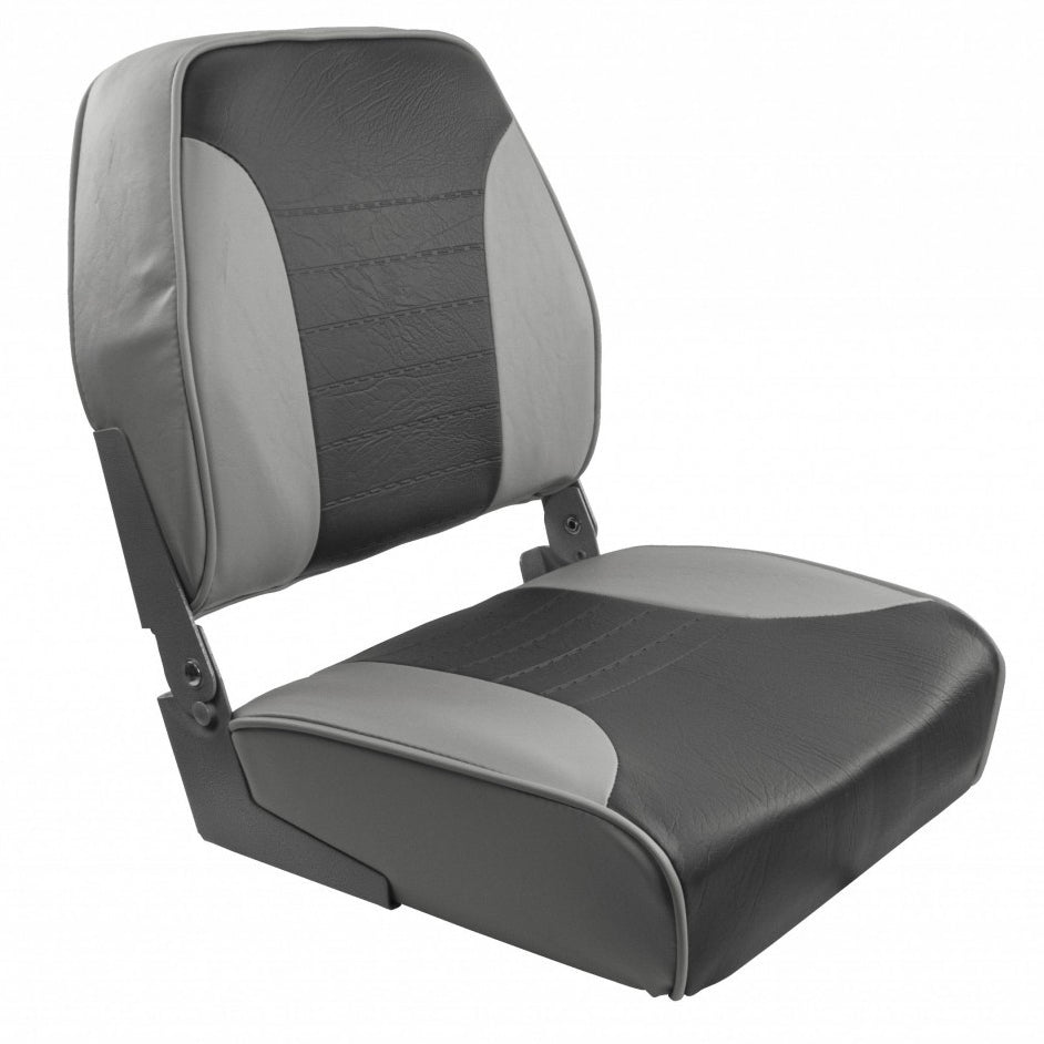 Springfield Economy Multi-Color Folding Seat - Grey/Charcoal - Deckhand Marine Supply