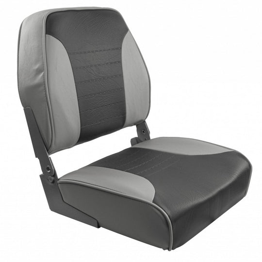 Springfield Economy Multi-Color Folding Seat - Grey/Charcoal - Deckhand Marine Supply