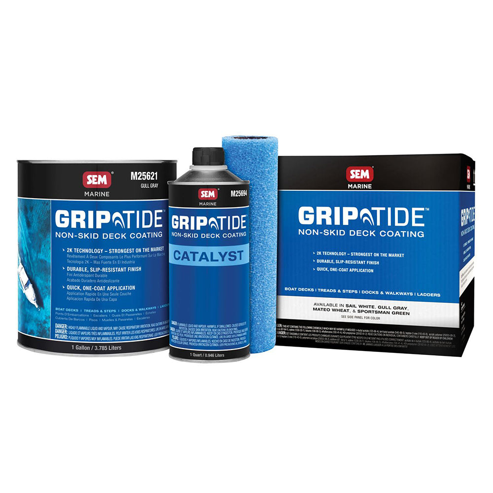 SEM GripTide Non-Skid Deck Coating Kit - Gull Gray - Deckhand Marine Supply