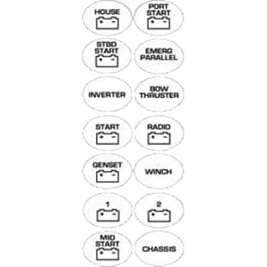 BEP Battery Switch Label Sheet - Deckhand Marine Supply