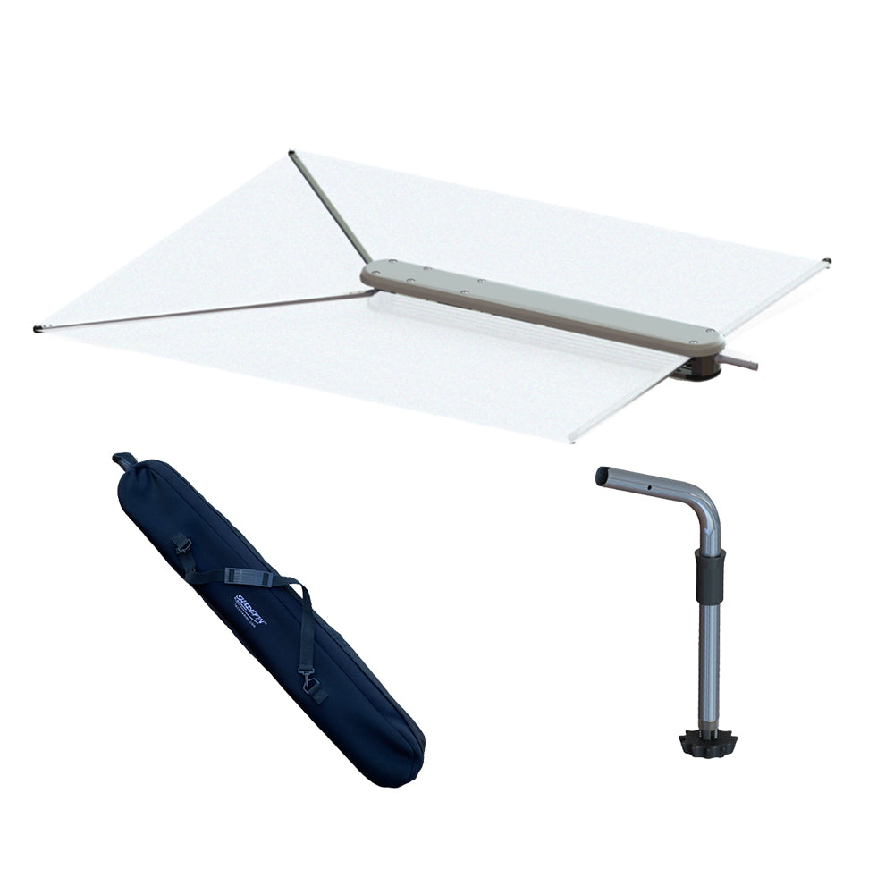 TACO ShadeFin w/White Fabric, Case  Fixed Rod Holder Mount Kit - Deckhand Marine Supply