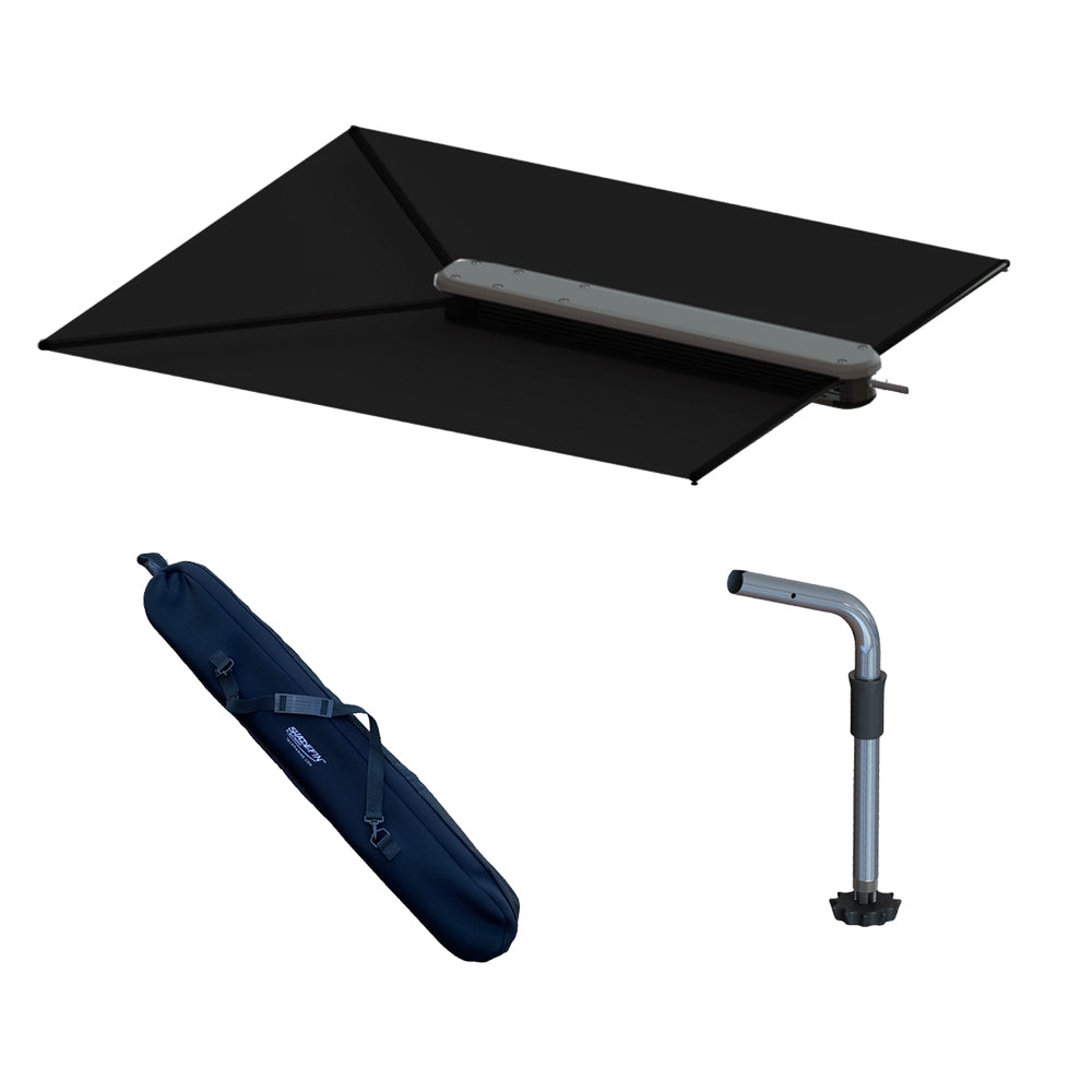 TACO ShadeFin w/Black Fabric, Case  Fixed Rod Holder Mount Kit - Deckhand Marine Supply
