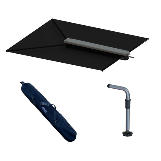 TACO ShadeFin w/Black Fabric, Case  Fixed Rod Holder Mount Kit - Deckhand Marine Supply