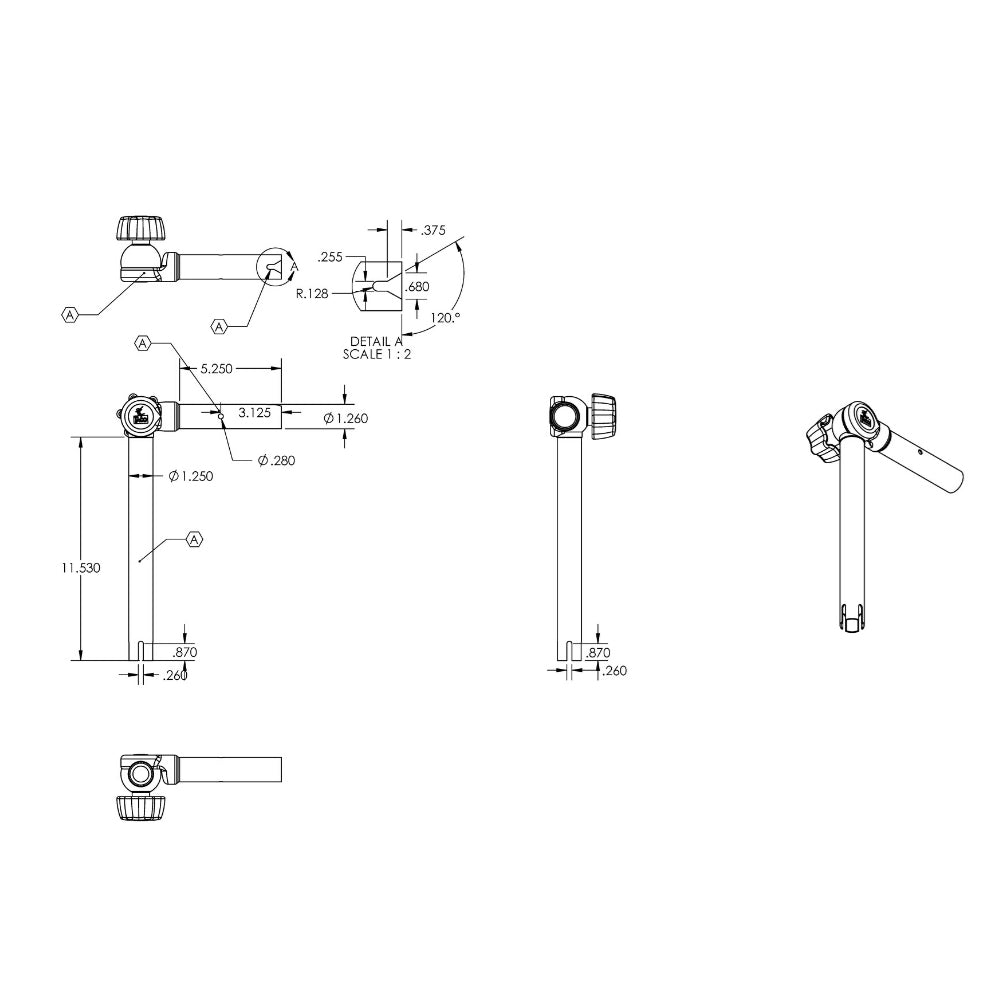 TACO ShadeFin Adjustable Rod Holder Mount - Deckhand Marine Supply