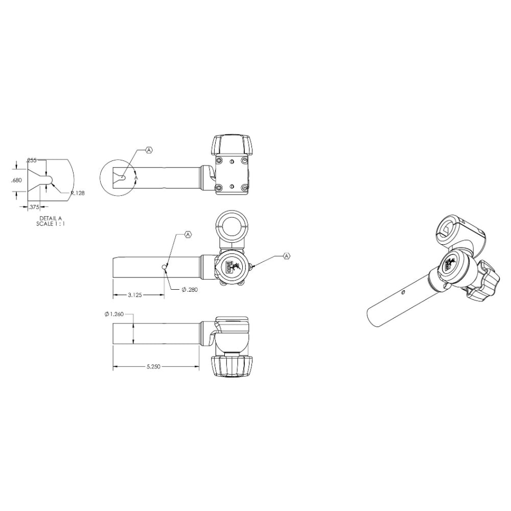 TACO ShadeFin Adjustable Clamp-On Pipe Mount - Deckhand Marine Supply