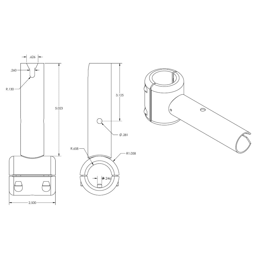 TACO ShadeFin Fixed Clamp-On Mount - Deckhand Marine Supply