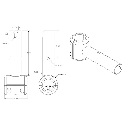 TACO ShadeFin Fixed Clamp-On Mount - Deckhand Marine Supply