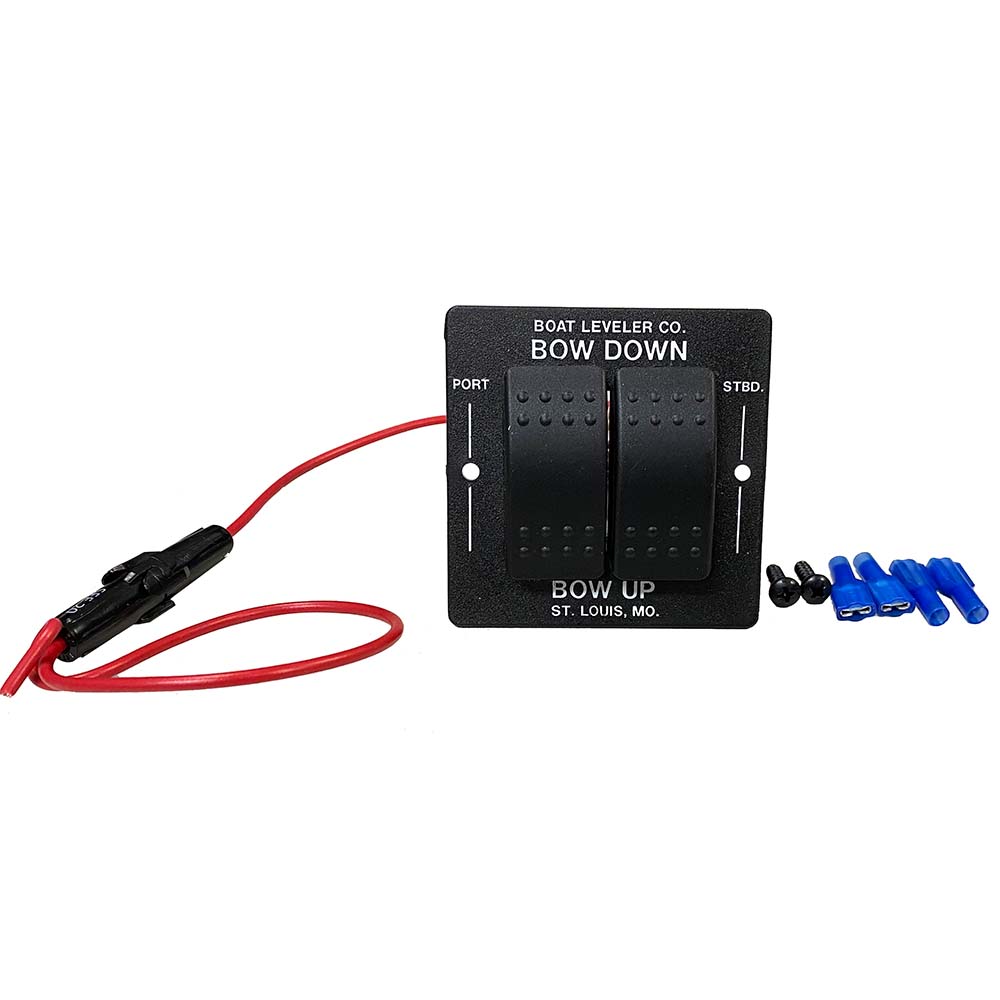 Boat Leveler Waterproof Trim Tab Switch - Black/Black Buttons - Deckhand Marine Supply