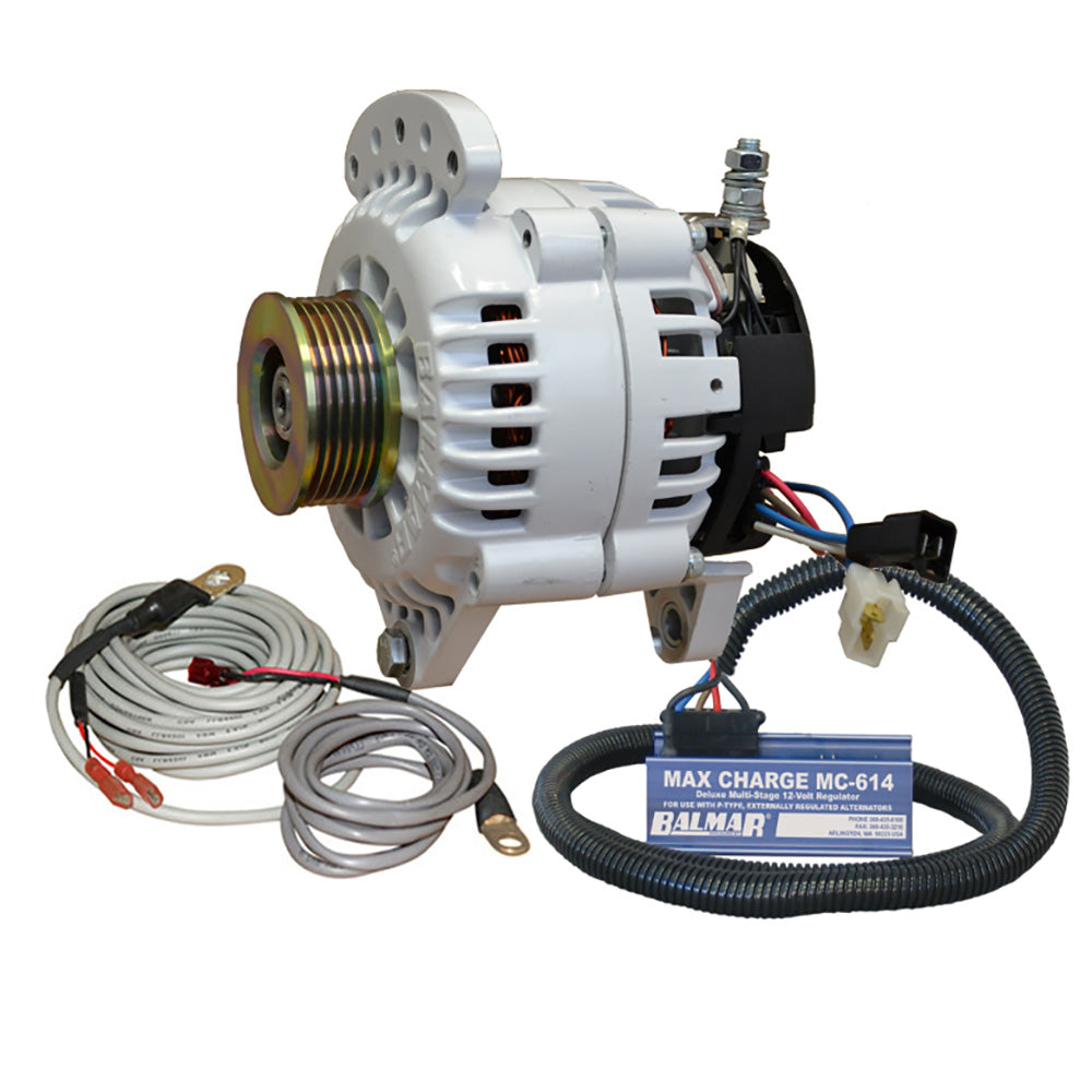 Balmar Alternator 120 AMP 12V 3.15" Dual Foot Saddle K6 Pulley Regulator  Temp Sensor - Deckhand Marine Supply