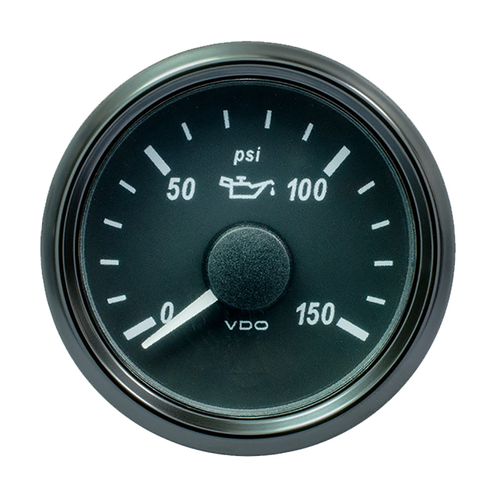 VDO SingleViu 52mm (2-1/16") Oil Pressure Gauge - 150 PSI - 0-180 Ohm - Deckhand Marine Supply