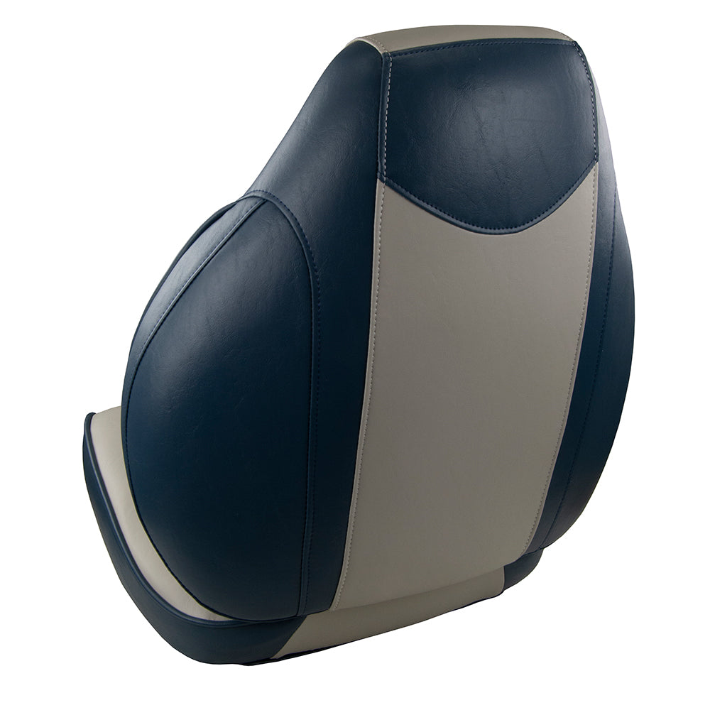 Springfield Fish Pro High Back Folding Seat - Blue/Grey - Deckhand Marine Supply