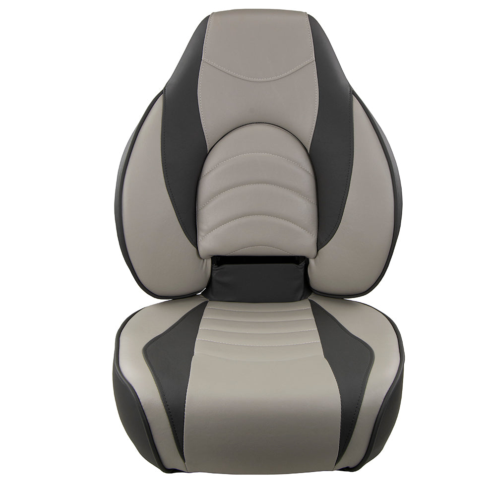 Springfield Fish Pro High Back Folding Seat - Charcoal/Grey - Deckhand Marine Supply