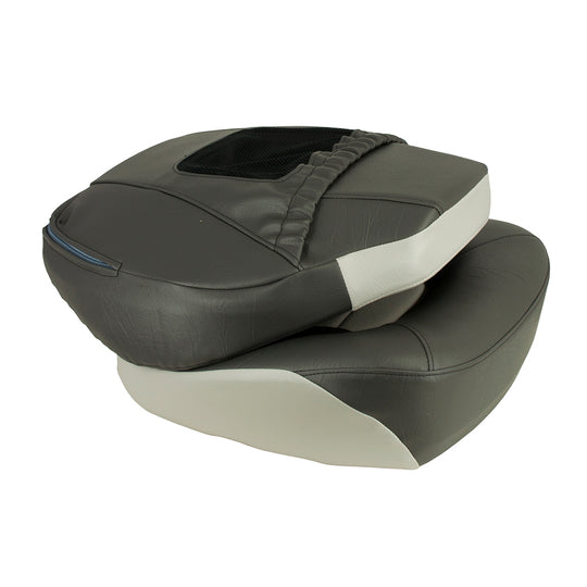 Springfield Fish Pro Mid Back Folding Seat - Charcoal/Grey - Deckhand Marine Supply