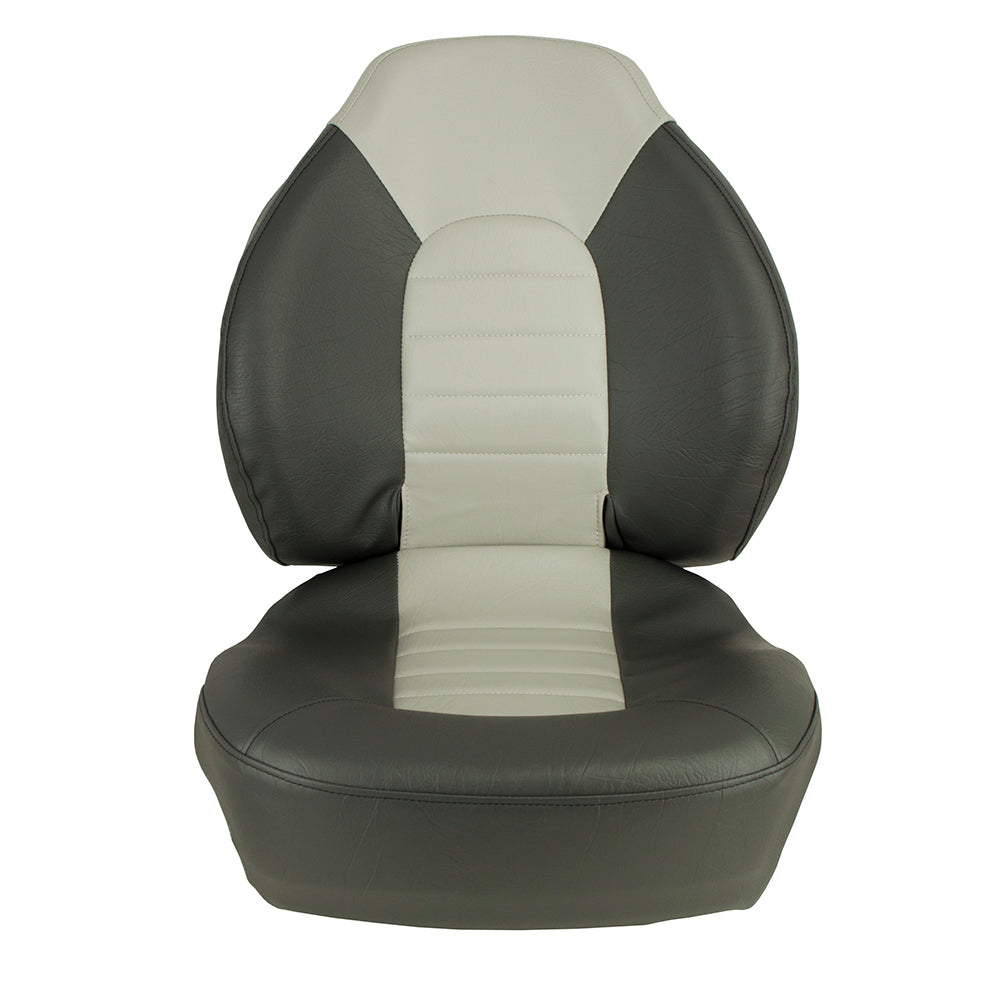 Springfield Fish Pro Mid Back Folding Seat - Charcoal/Grey - Deckhand Marine Supply