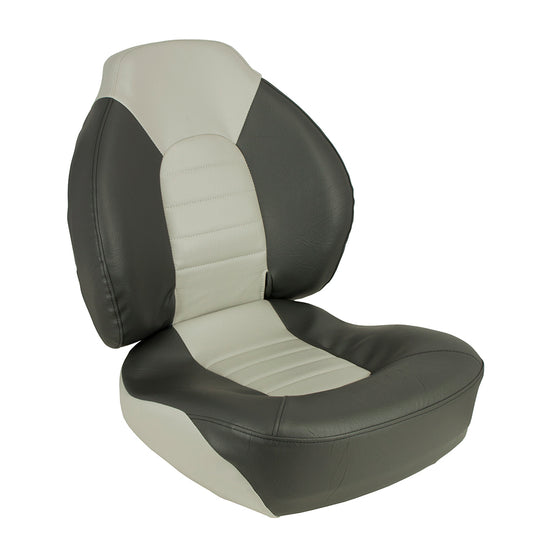 Springfield Fish Pro Mid Back Folding Seat - Charcoal/Grey - Deckhand Marine Supply