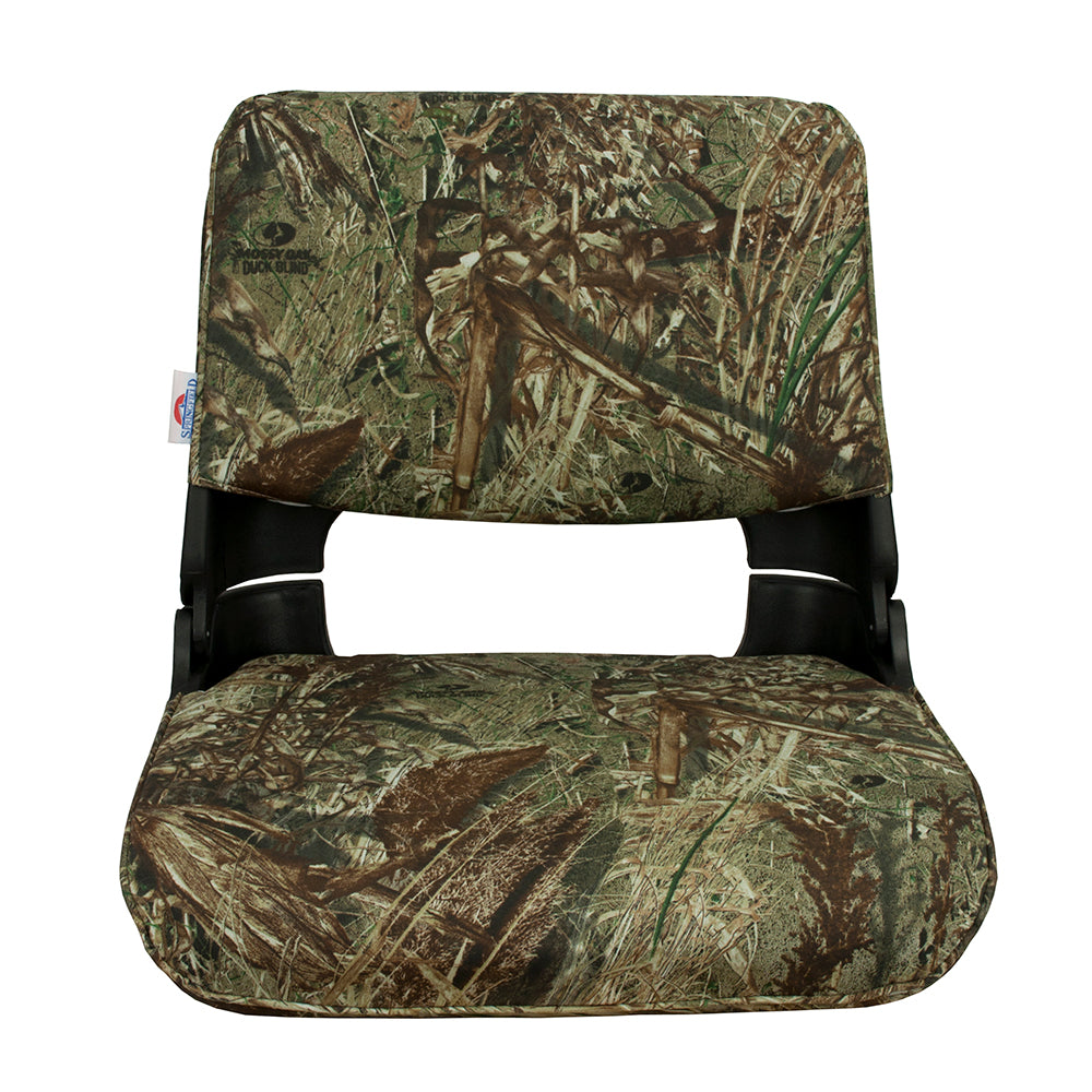 Springfield Skipper Premiun Folding Seat - Mossy Oak Duck Blind w/Black Shell - Deckhand Marine Supply