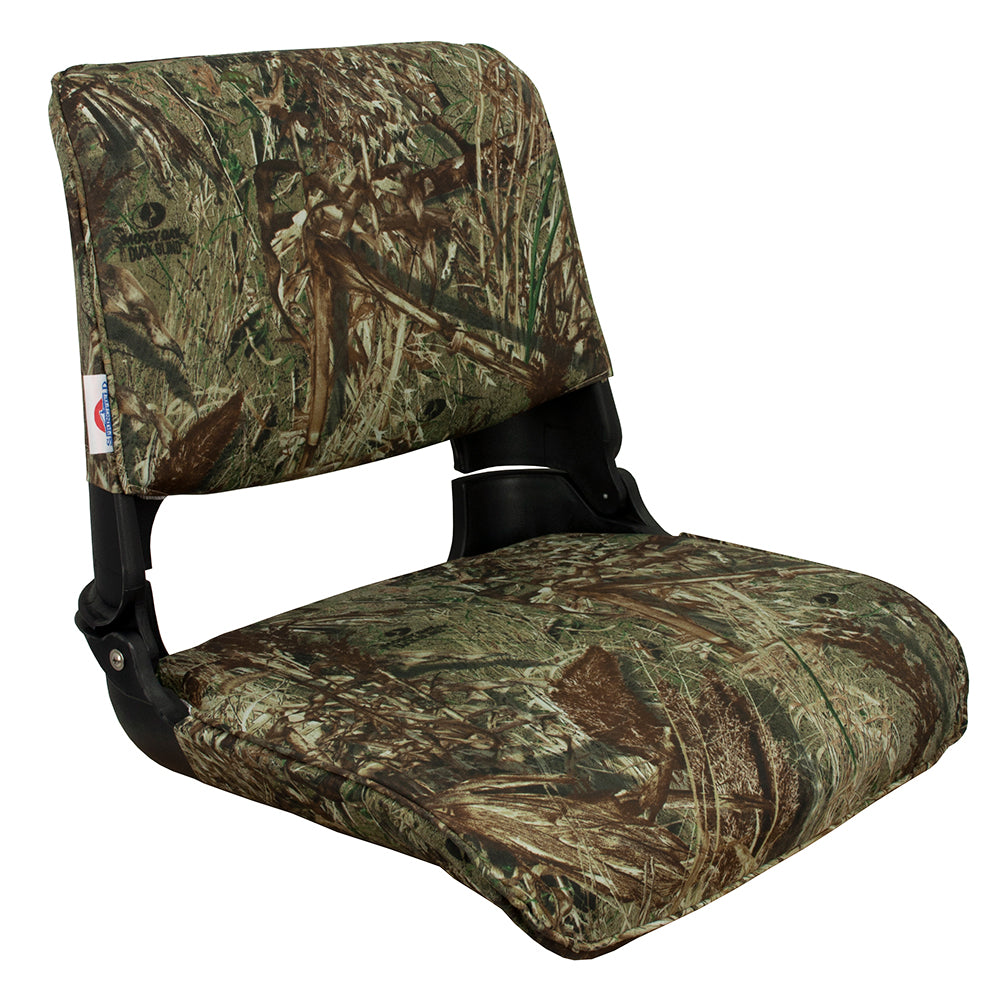 Springfield Skipper Premiun Folding Seat - Mossy Oak Duck Blind w/Black Shell - Deckhand Marine Supply
