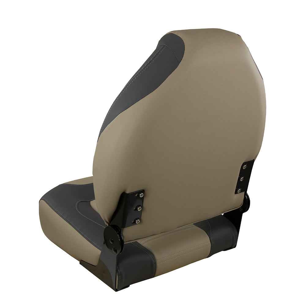 Springfield OEM Series Folding Seat - Charcoal/Tan - Deckhand Marine Supply
