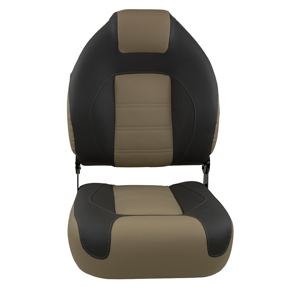 Springfield OEM Series Folding Seat - Charcoal/Tan - Deckhand Marine Supply