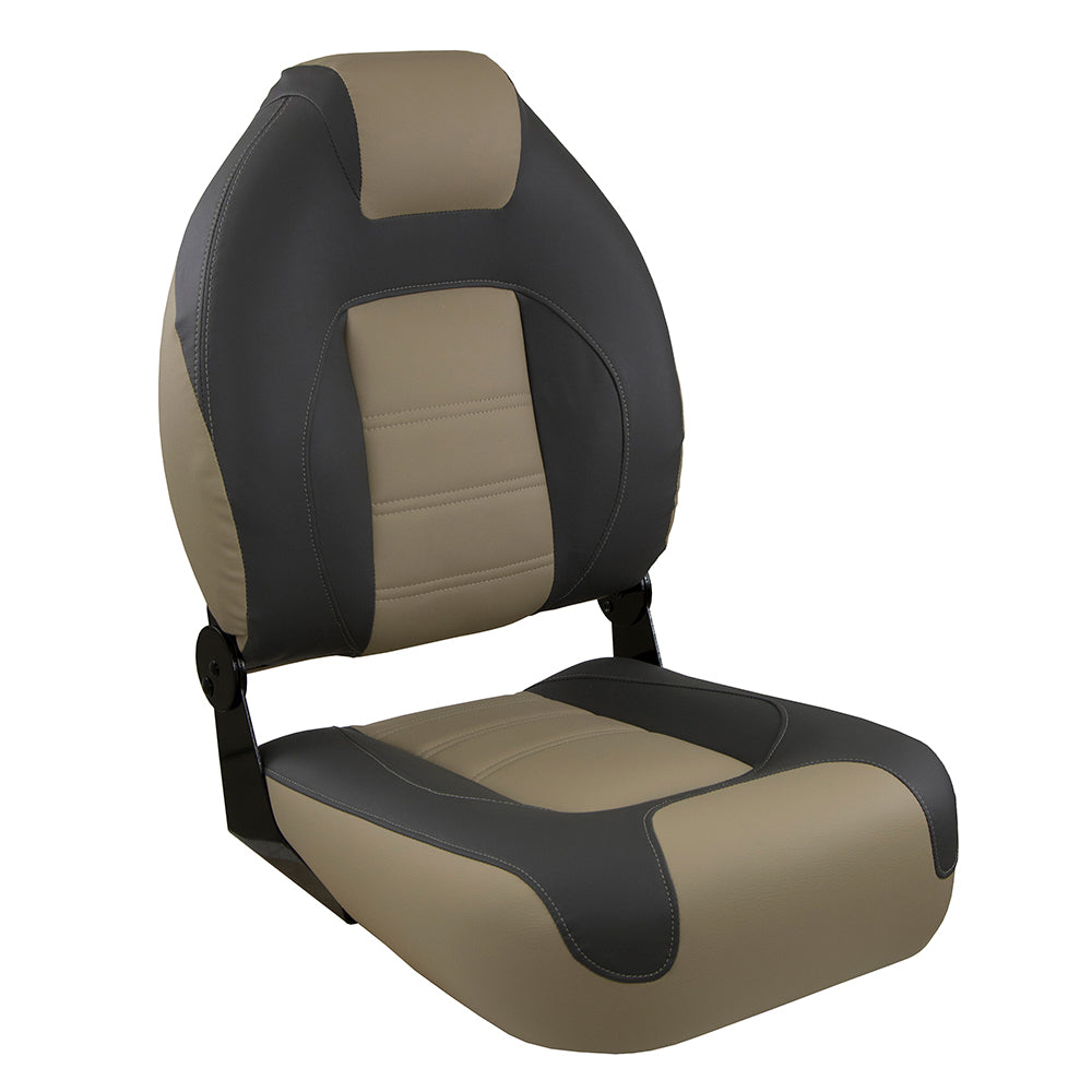 Springfield OEM Series Folding Seat - Charcoal/Tan - Deckhand Marine Supply