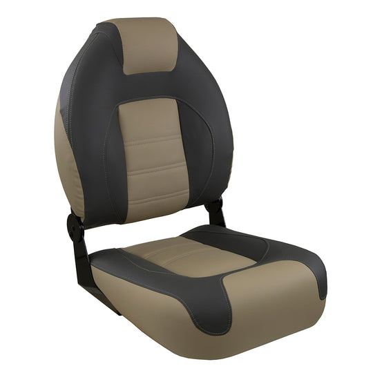 Springfield OEM Series Folding Seat - Charcoal/Tan - Deckhand Marine Supply