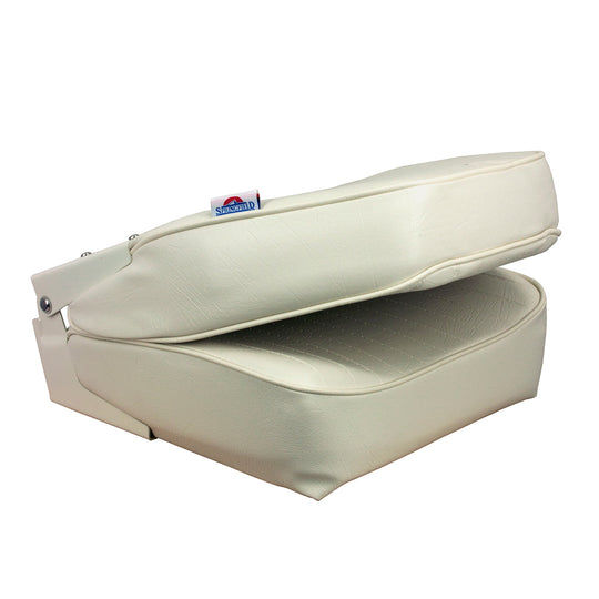 Springfield High Back Folding Seat - White - Deckhand Marine Supply