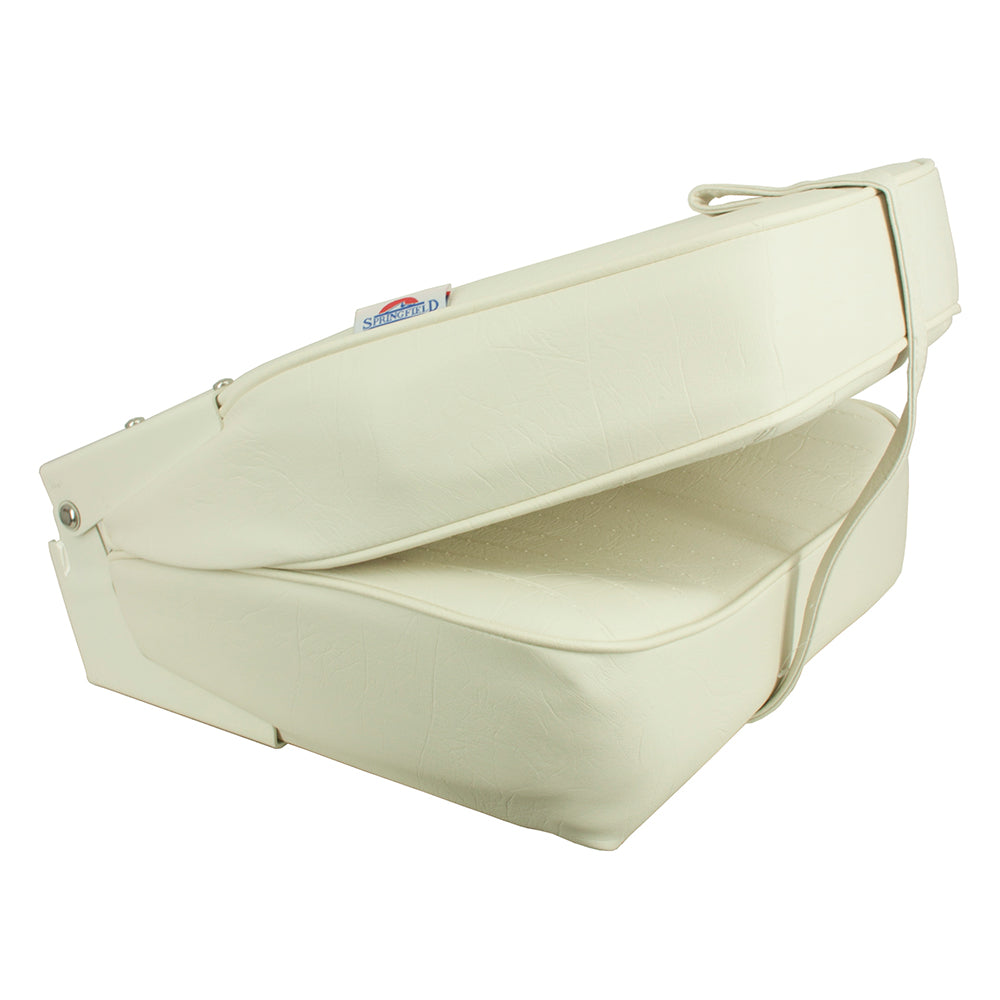 Springfield High Back Folding Seat - White - Deckhand Marine Supply