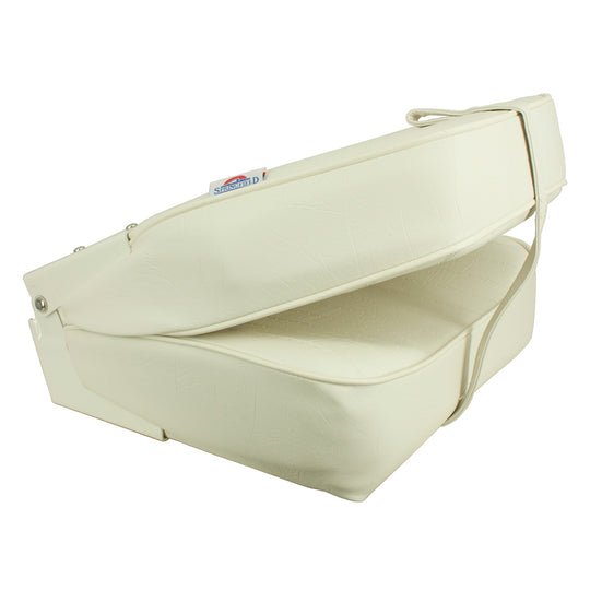 Springfield High Back Folding Seat - White - Deckhand Marine Supply
