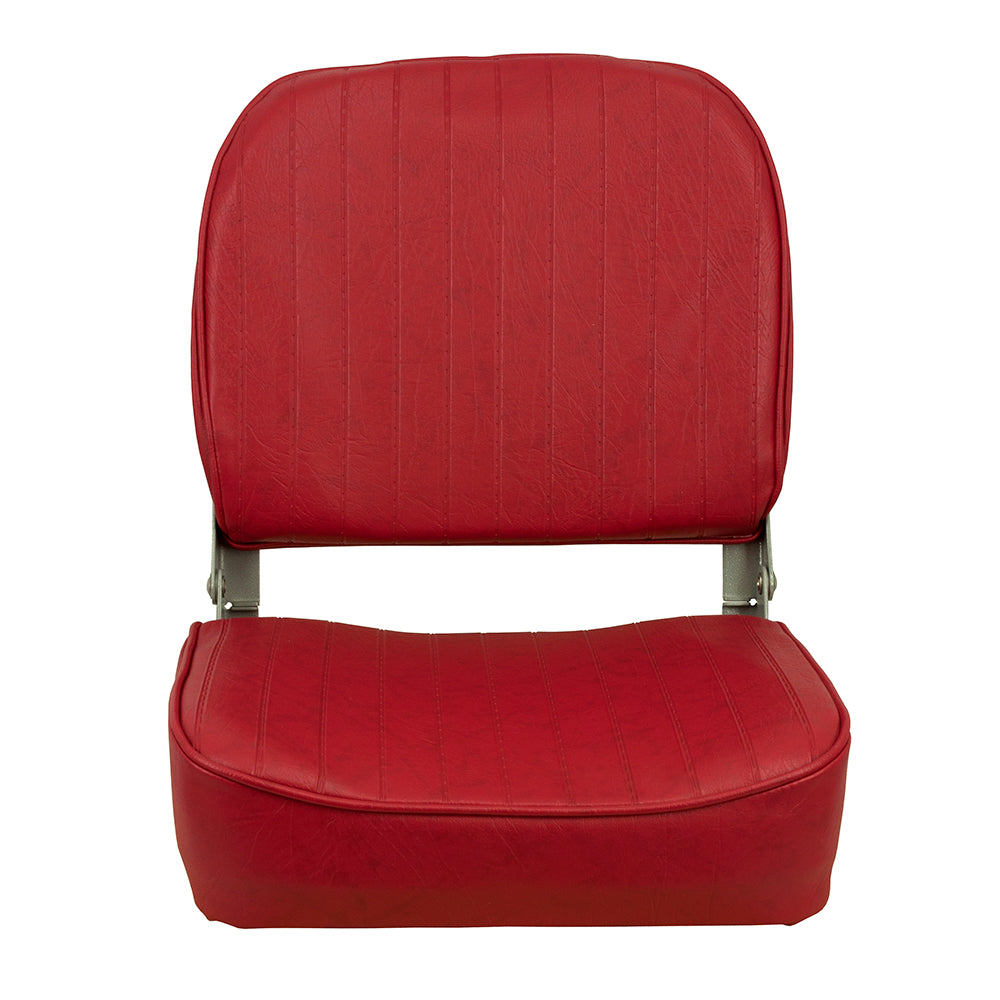 Springfield Economy Folding Seat - Red - Deckhand Marine Supply
