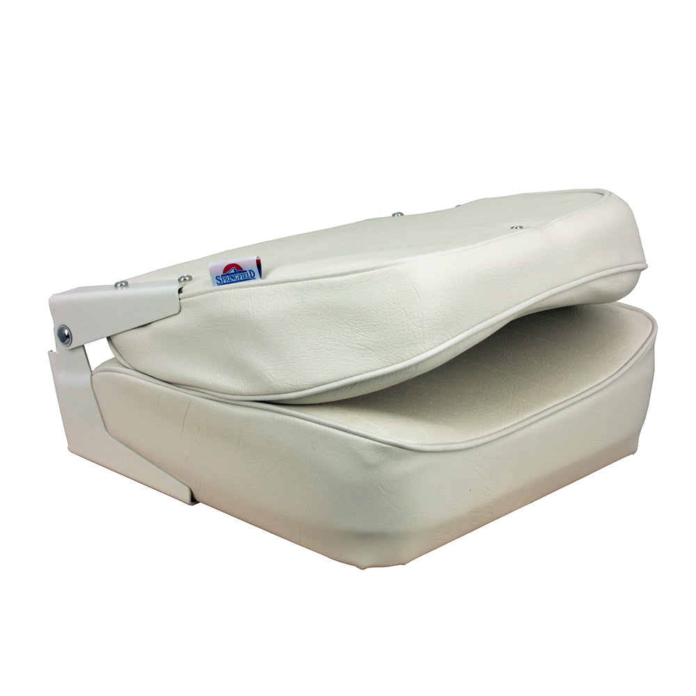 Springfield Economy Folding Seat - White - Deckhand Marine Supply