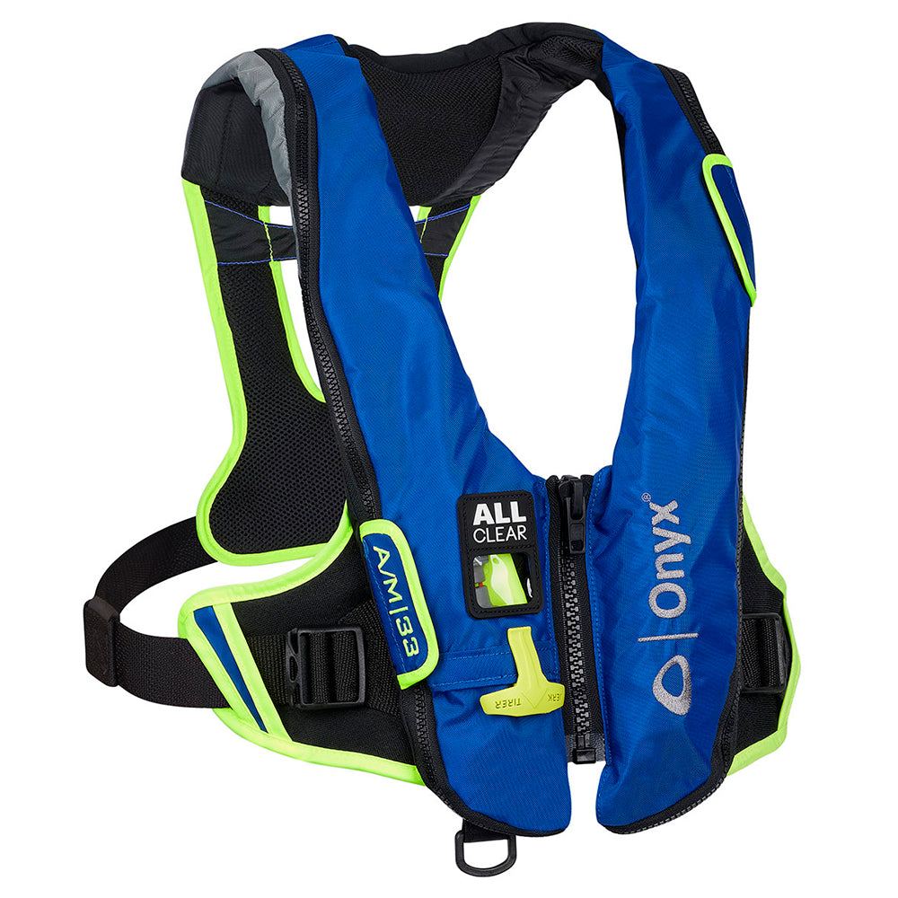 Onyx Impulse A/M-33 All Clear Auto/Manual Inflatable Life Jacket - Blue - Deckhand Marine Supply