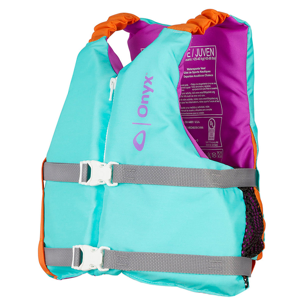 Onyx Youth Universal Paddle Vest - Aqua - Deckhand Marine Supply