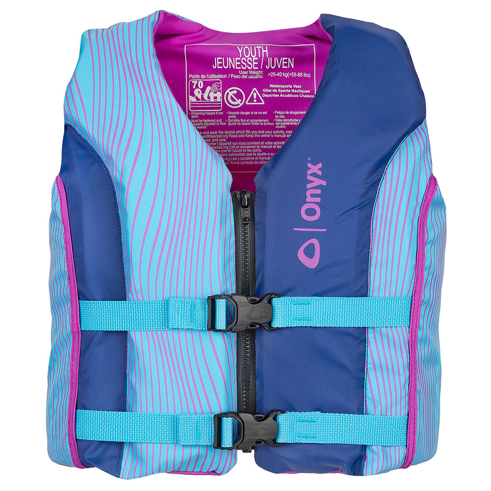 Onyx Shoal All Adventure Youth Paddle  Water Sports Life Jacket - Blue - Deckhand Marine Supply