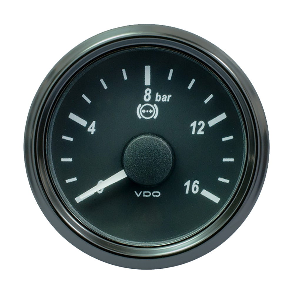 VDO SingleViu 52mm (2-1/16") Brake Pressure Gauge - 16 Bar - 0-4.5V - Deckhand Marine Supply